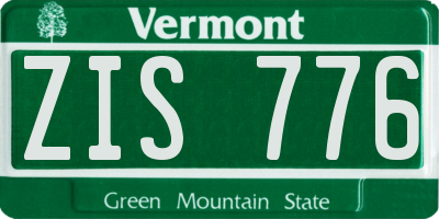VT license plate ZIS776