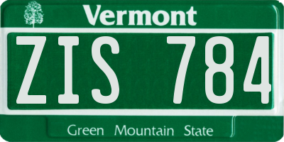 VT license plate ZIS784
