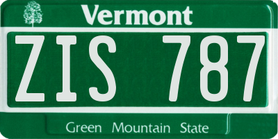 VT license plate ZIS787