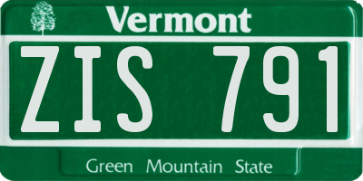 VT license plate ZIS791