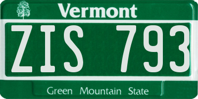 VT license plate ZIS793