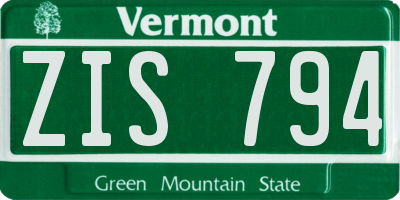 VT license plate ZIS794