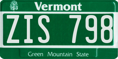 VT license plate ZIS798