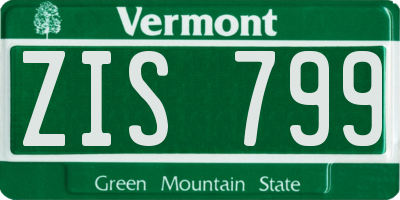 VT license plate ZIS799