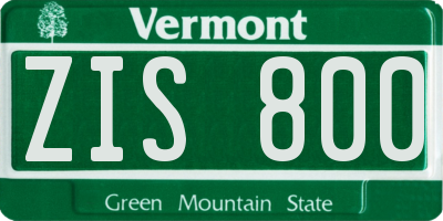 VT license plate ZIS800