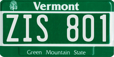 VT license plate ZIS801