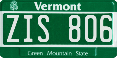 VT license plate ZIS806