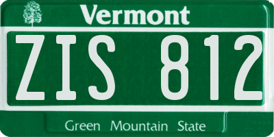 VT license plate ZIS812
