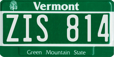 VT license plate ZIS814