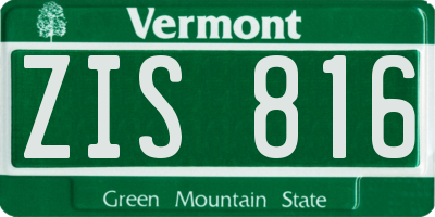 VT license plate ZIS816