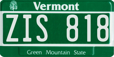 VT license plate ZIS818