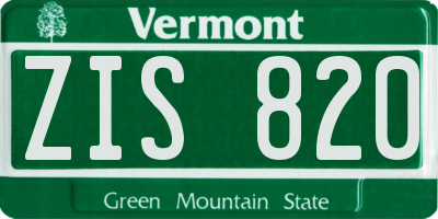 VT license plate ZIS820