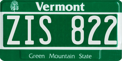 VT license plate ZIS822