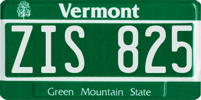 VT license plate ZIS825