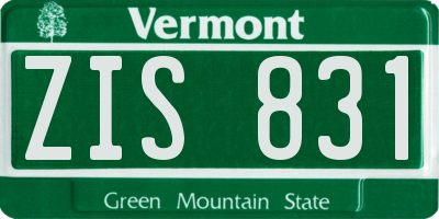 VT license plate ZIS831