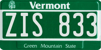 VT license plate ZIS833