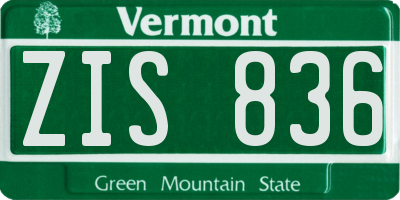VT license plate ZIS836
