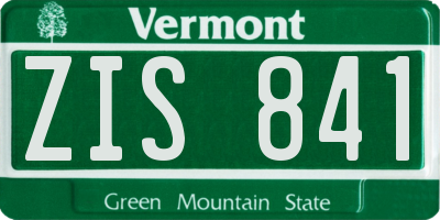 VT license plate ZIS841