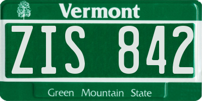 VT license plate ZIS842