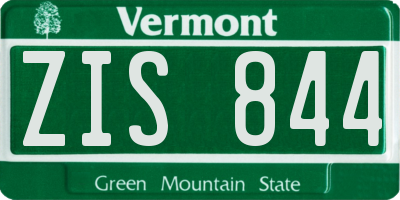 VT license plate ZIS844