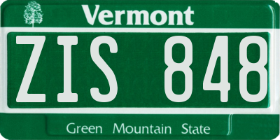 VT license plate ZIS848