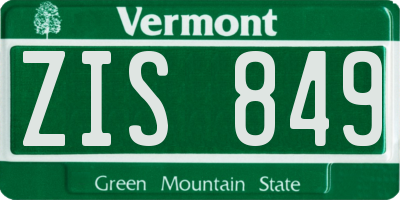 VT license plate ZIS849
