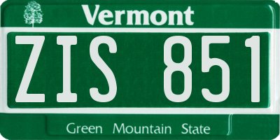 VT license plate ZIS851