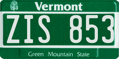 VT license plate ZIS853