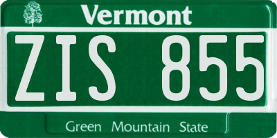 VT license plate ZIS855