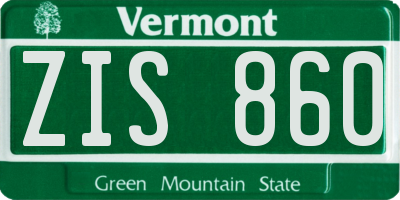 VT license plate ZIS860