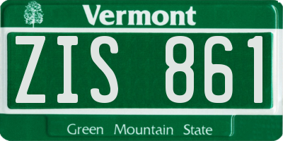 VT license plate ZIS861