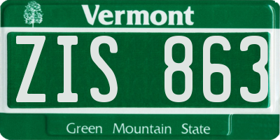 VT license plate ZIS863