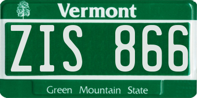 VT license plate ZIS866