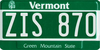 VT license plate ZIS870