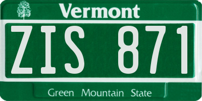 VT license plate ZIS871