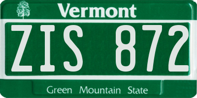 VT license plate ZIS872