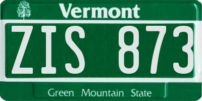 VT license plate ZIS873