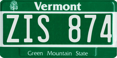 VT license plate ZIS874