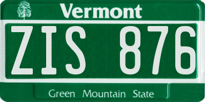 VT license plate ZIS876
