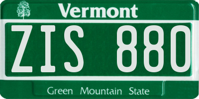 VT license plate ZIS880
