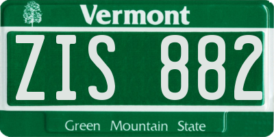 VT license plate ZIS882
