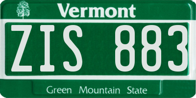 VT license plate ZIS883