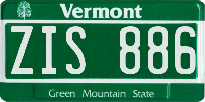 VT license plate ZIS886
