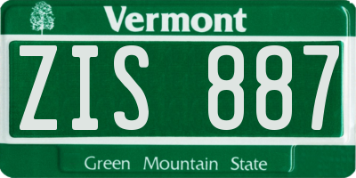 VT license plate ZIS887