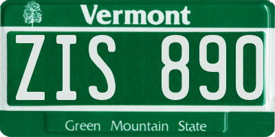 VT license plate ZIS890