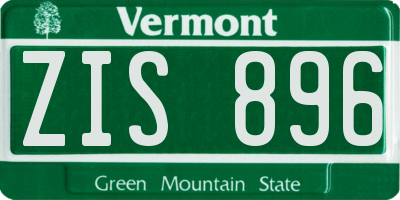 VT license plate ZIS896