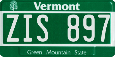 VT license plate ZIS897