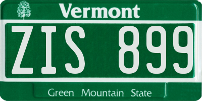 VT license plate ZIS899