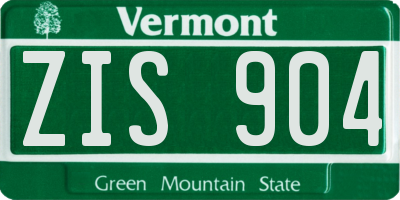 VT license plate ZIS904
