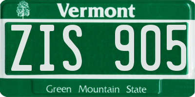 VT license plate ZIS905